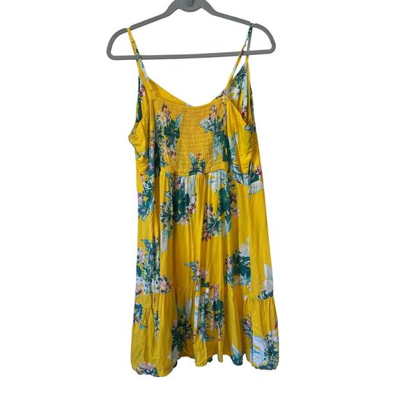 A.N.A Floral Yellow Sundress – XL – Adjustable Straps, Smocked Back - Picture 2 of 4